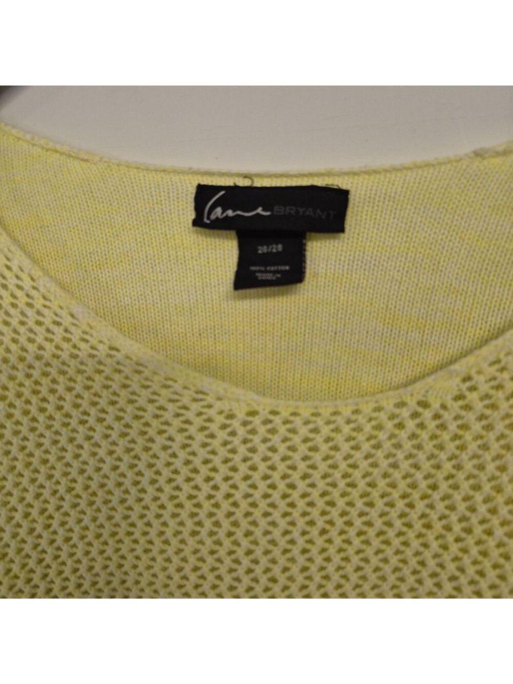 Lane Bryant Women's Plus Size Yellow Open-Knit Sweater 26/28 Lightweight - Picture 2 of 7